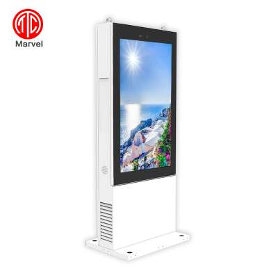 advertising fanless floor stand  42" ip65 display player with camera for hotels/banks/clubs outdoor application digital signage